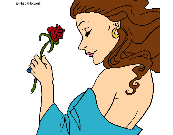 Dibujo Princesa con una rosa pintado por neko-chan1
