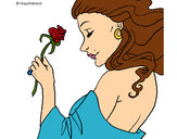 Dibujo Princesa con una rosa pintado por neko-chan1