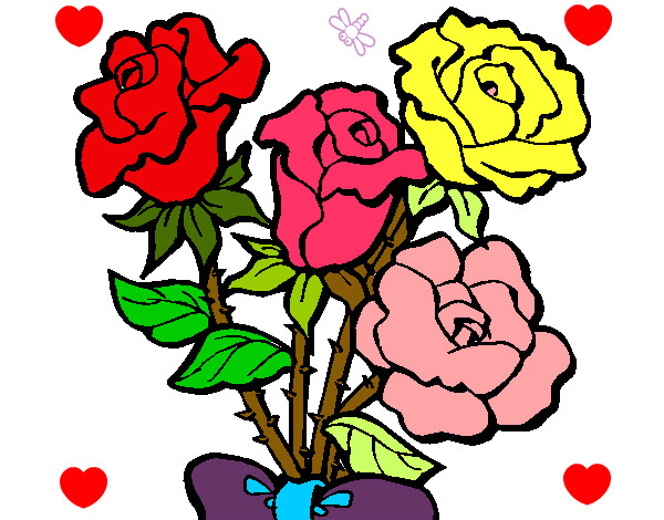 Dibujo Ramo de rosas pintado por pitufi