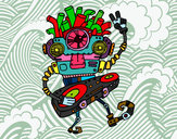 Dibujo Robot DJ pintado por pigne