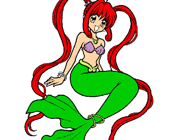 Dibujo Sirena con perlas pintado por Carli_love