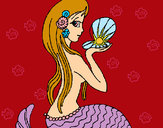Dibujo Sirena y perla pintado por Judith5201