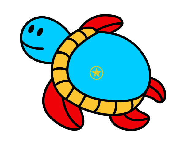 Dibujo Tortuga nadando pintado por bombibombi
