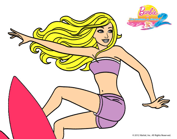 Dibujo Barbie surfeando pintado por mariajosel
