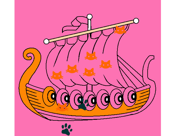 Dibujo Barco vikingo pintado por aymantouit