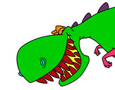 Dibujo Dinosaurio de dientes afilados pintado por joseartino