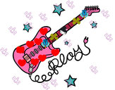 Dibujo Guitarra y estrellas pintado por mariajosel