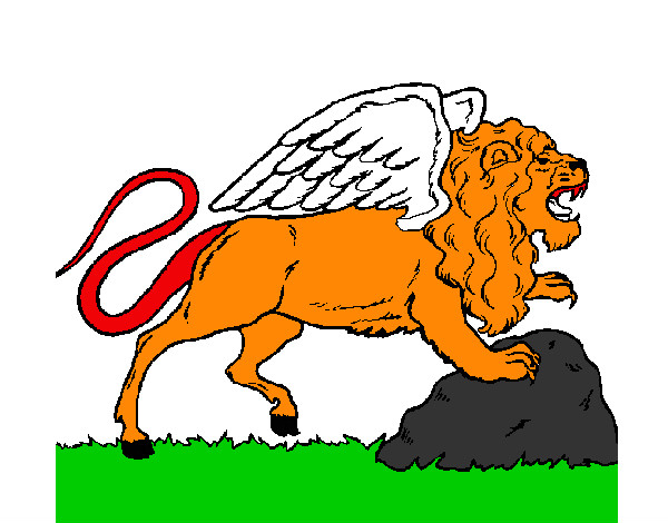 Dibujo León alado pintado por aymantouit