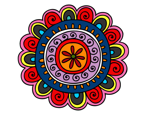 Dibujo Mandala alegre pintado por nansamick