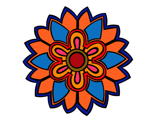 Dibujo Mándala con forma de flor weiss pintado por Camifh