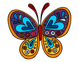 Dibujo Mandala mariposa pintado por estrellota