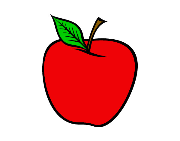 Dibujo Manzana grande pintado por minium 