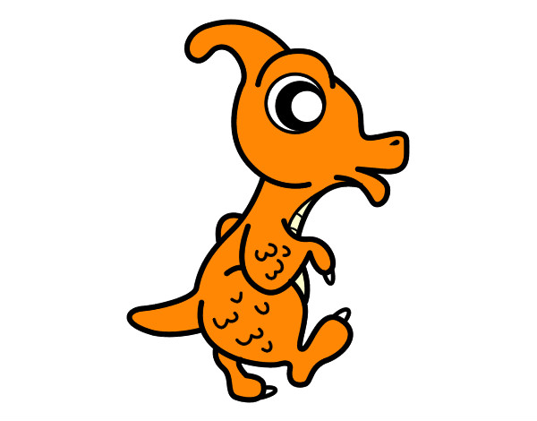 Dibujo Parasaurolophus bebé pintado por minium 