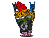 Dibujo Robot Rock and roll pintado por fanyto