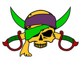Dibujo Símbolo pirata pintado por alborno
