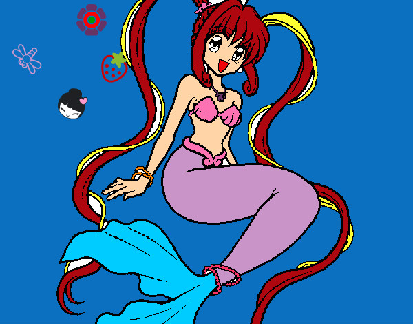Dibujo Sirena con perlas pintado por giselitab8