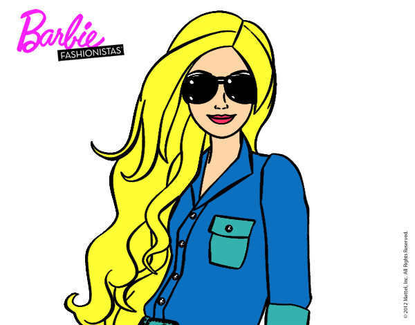 Dibujo Barbie con gafas de sol pintado por angel989