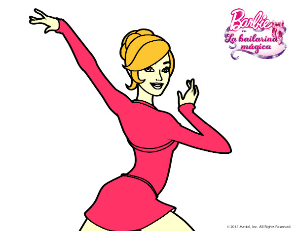 Dibujo Barbie en postura de ballet pintado por pamela23