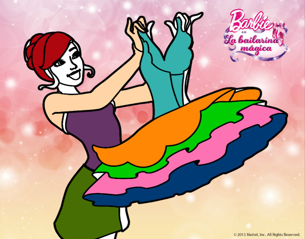 Dibujo Barbie y su vestido de ballet pintado por ERICAH