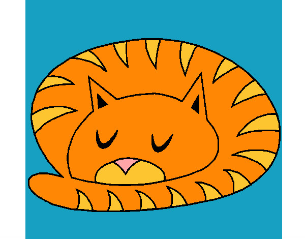 Dibujo Gato durmiendo pintado por Mariana10v