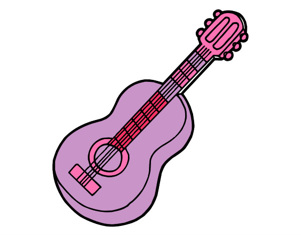 Dibujo Guitarra clásica pintado por dianagpe