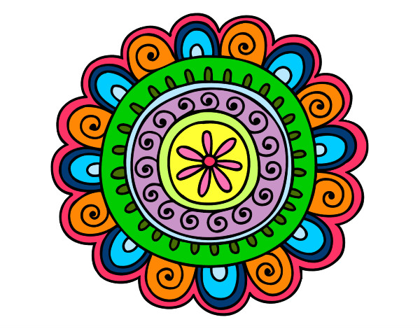 Dibujo Mandala alegre pintado por cori-glori
