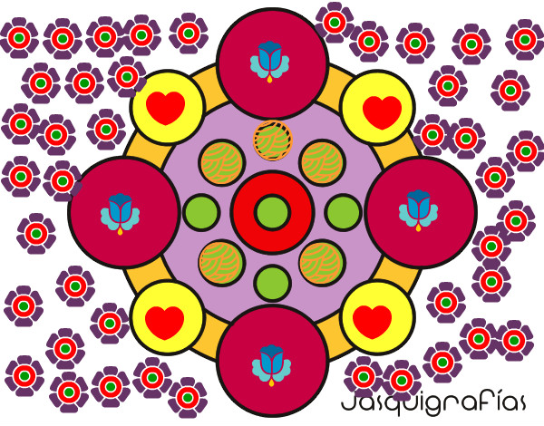 Dibujo Mandala con redondas pintado por alis59