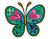 Dibujo Mandala mariposa pintado por ketza