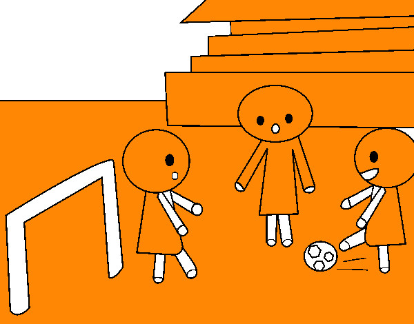 Dibujo Niños jugando a futbol pintado por xavi