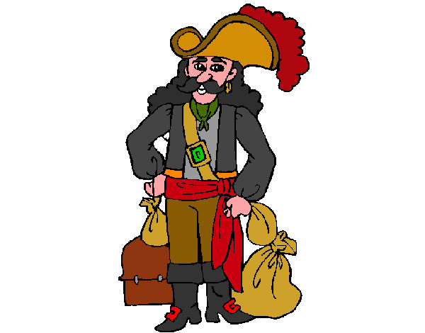Dibujo Pirata con sacos de oro pintado por duque17