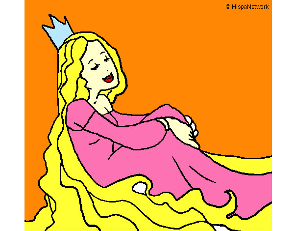 Dibujo Princesa relajada pintado por pamela23