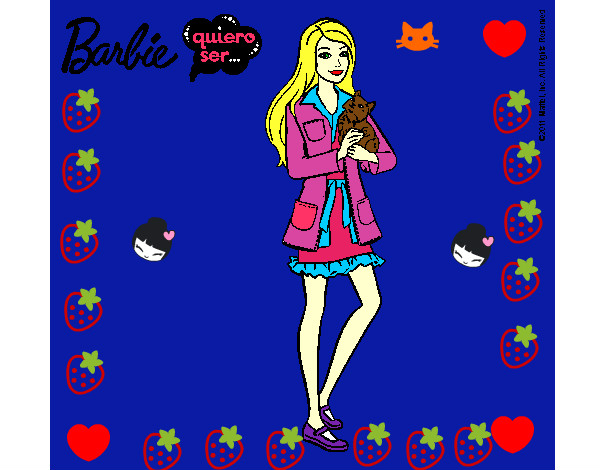 Dibujo Barbie con un gatito pintado por CamilaSwag