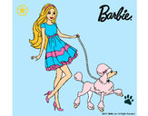 Dibujo Barbie paseando a su mascota pintado por clowden200