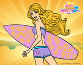 Dibujo Barbie surfera pintado por clowden200