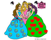 Dibujo Barbie y sus amigas princesas pintado por clowden200