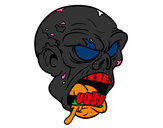 Dibujo Cabeza de zombi pintado por DEIVYS