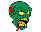 Dibujo Cabeza de zombi pintado por lisandrote
