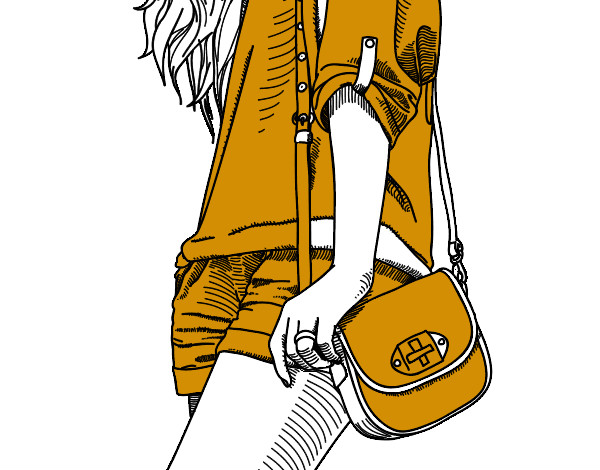 Dibujo Chica con bolso pintado por emir