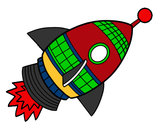 Dibujo Cohete espacial pintado por emir