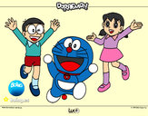 Dibujo Doraemon y amigos pintado por merchina