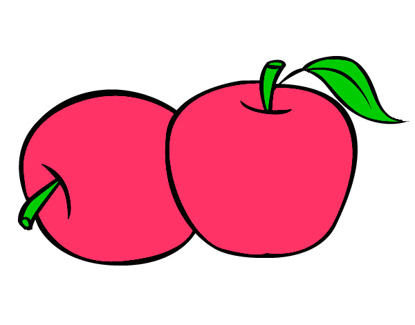 Dibujo Dos manzanas pintado por alma0