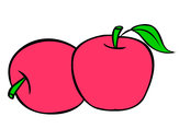 Dibujo Dos manzanas pintado por alma0
