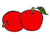 Dibujo Dos manzanas pintado por kateprince