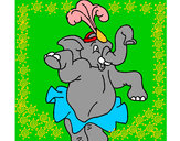 Dibujo Elefante bailando pintado por drin