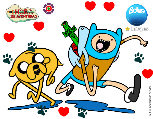 Dibujo Finn y Jake pintado por luzxero