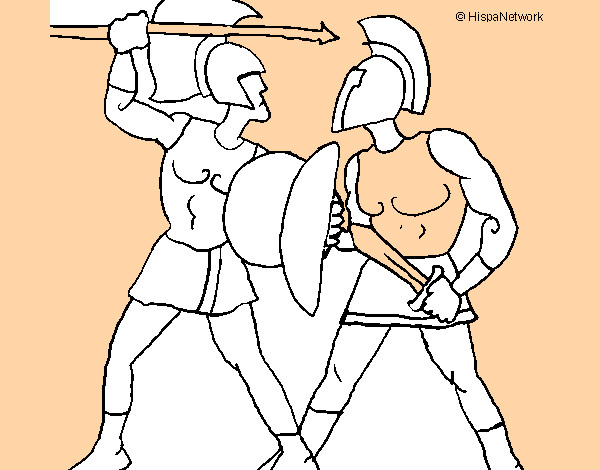 Dibujo Lucha de gladiadores pintado por josejuan