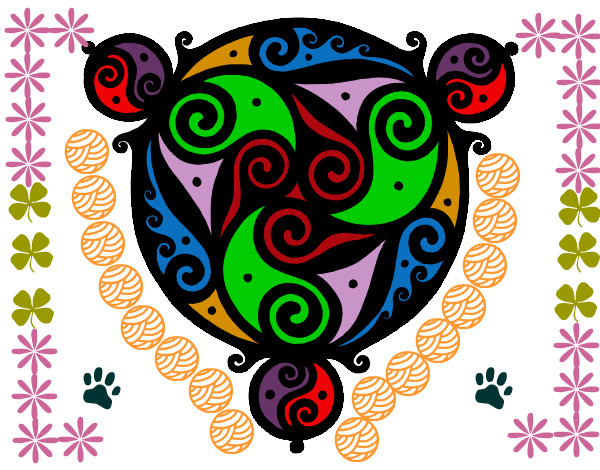 Dibujo Mandala con tres puntas pintado por princezit