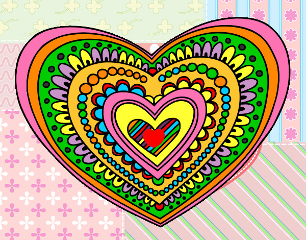Dibujo Mandala corazón pintado por mavg