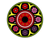 Dibujo Mandala flor pintado por 1255