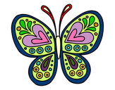 Dibujo Mandala mariposa pintado por gracias